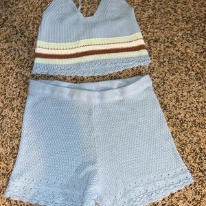 Two-piece crochet short set